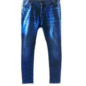 Brave Soul Mens Jeans Skinny Leg blue jean 5 pocket 41” L 36” W great condition